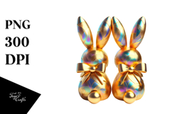 Colorful Stylized Bunnies with Vintage Bow, Creative View Product Image 1