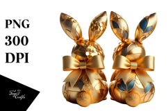Colorful Stylized Bunnies with Vintage Bow, Creative View Product Image 1