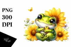 Colorful Watercolor Baby Frog Clipart Product Image 3