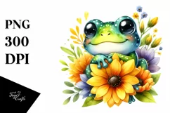 Colorful Watercolor Baby Frog Clipart Product Image 3