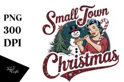 Retro Small Town Christmas Clipart PNG Product Image 1
