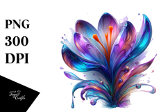 Abstract Colorful Crocus Watercolor Splash Product Image 1