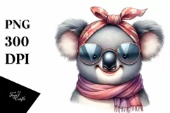 Detailed Watercolor Koala Smiling | Sublimation Clipart Product Image 3