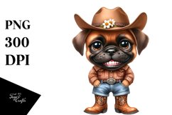 Watercolor Baby Bullmastiff Funny Caricature Clipart Product Image 1