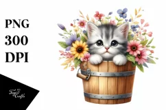 Cute Cat with Flowers, Transparent PNG Product Image 3