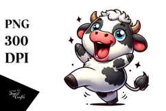 Cartoon Cow Dancing, Transparent PNG Product Image 1