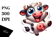 Cartoon Cow Dancing, Transparent PNG Product Image 1