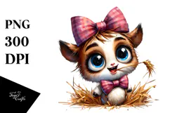 Funny Mini Banshee with Bow and Tie, Colorful PNG Product Image 1