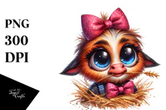 Funny Mini Banshee with Bow and Tie, Colorful PNG Product Image 1