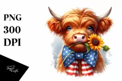 Caricature-like Highland Cow Clipart Product Image 3