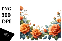 Vibrant Orange Roses, High-Res PNG Product Image 1