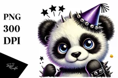 Image of Cute Baby Panda with Punk Look Product Image 1