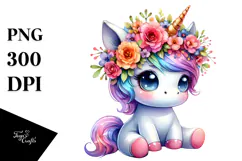 Cute Unicorn Sitting with Cool Haircut and Expressive Face, Product Image 1