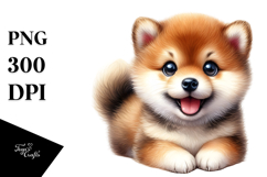 Watercolor Baby Shiba Inu PNG Product Image 1