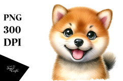 Watercolor Baby Shiba Inu PNG Product Image 1