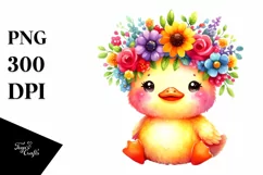 Vibrant Flower Duck Flower Crown | Clipart Product Image 1