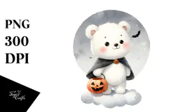 Cute Baby Polar Bear on Cloud, Transparent PNG Product Image 1