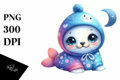 Colorful Baby Hooded Seal | Sublimation | Clipart Product Image 3