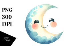 Simple Smiling Moon PNG Product Image 1