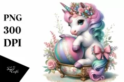 Baby Unicorn Victorian Ball PNG Product Image 1
