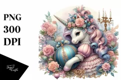 Baby Unicorn Victorian Ball PNG Product Image 3
