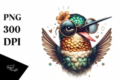 Detailed Watercolor Hummingbird Boho | Sublimation Clipart Product Image 1