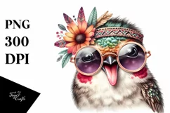 Detailed Watercolor Hummingbird Boho | Sublimation Clipart Product Image 1