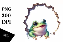 Cute Winter Baby Frog PNG Product Image 1