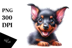 Cute Baby Doberman Pinscher with Crazy Furr Product Image 1