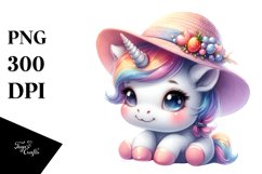 Cute Baby Unicorn With Hat | Sublimation | Clipart Product Image 3