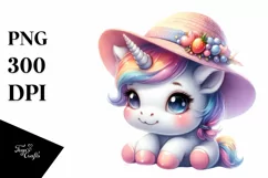 Cute Baby Unicorn With Hat | Sublimation | Clipart Product Image 3