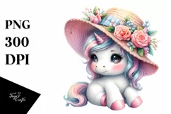 Cute Baby Unicorn With Hat | Sublimation | Clipart Product Image 3