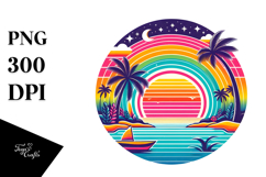 Retro Tropical Rainbow Sunset, 20 oz Tumbler Product Image 1