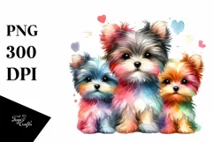 Colorful Watercolor Yorkipoo | Cute Clipart Product Image 1