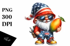 Gnome with Sunglasses and Beach Wear Holding a Mango | Product Image 3