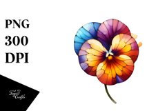 Detailed Stained Wooden Pansy | Sublimation | Clipart Product Image 3