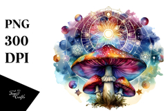 Magical Celestial Mushroom Tarot Splash PNG Product Image 1