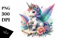 Baby Unicorn Quill Ink PNG Product Image 1