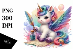 Baby Unicorn Quill Ink PNG Product Image 3