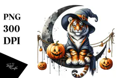 Tiger Dressed for Halloween, Transparent PNG Product Image 1