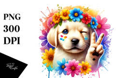 Colorful Winking Puppy PNG Product Image 1