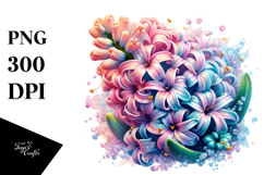 Hyacinth Diamonds Golden Watercolor Splash PNG Product Image 1
