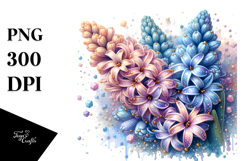 Hyacinth Diamonds Golden Watercolor Splash PNG Product Image 1