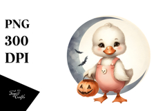 Cute Baby Swan in Halloween Outfit, High-Res PNG Product Image 1