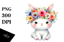 Colorful Bunny Flower Crown | Clipart Product Image 1