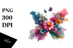 Colorful Flower Painting, Transparent PNG Product Image 1