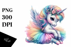 Baby Unicorn in Tutu, PNG Product Image 3