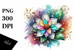 Watercolor Luxury Flower Love Splash Clipart Product Image 3