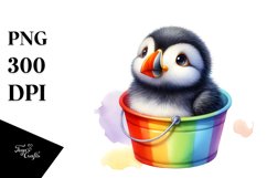 Colorful Baby Puffin Colorful Plastic Bucket | Sublimation | Product Image 3