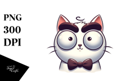 Silly Cartoon Cat Expressive, PNG Product Image 1